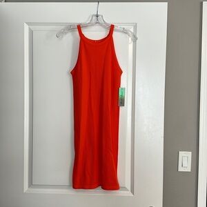 Derek Heart - Neon Orange ribbed dress